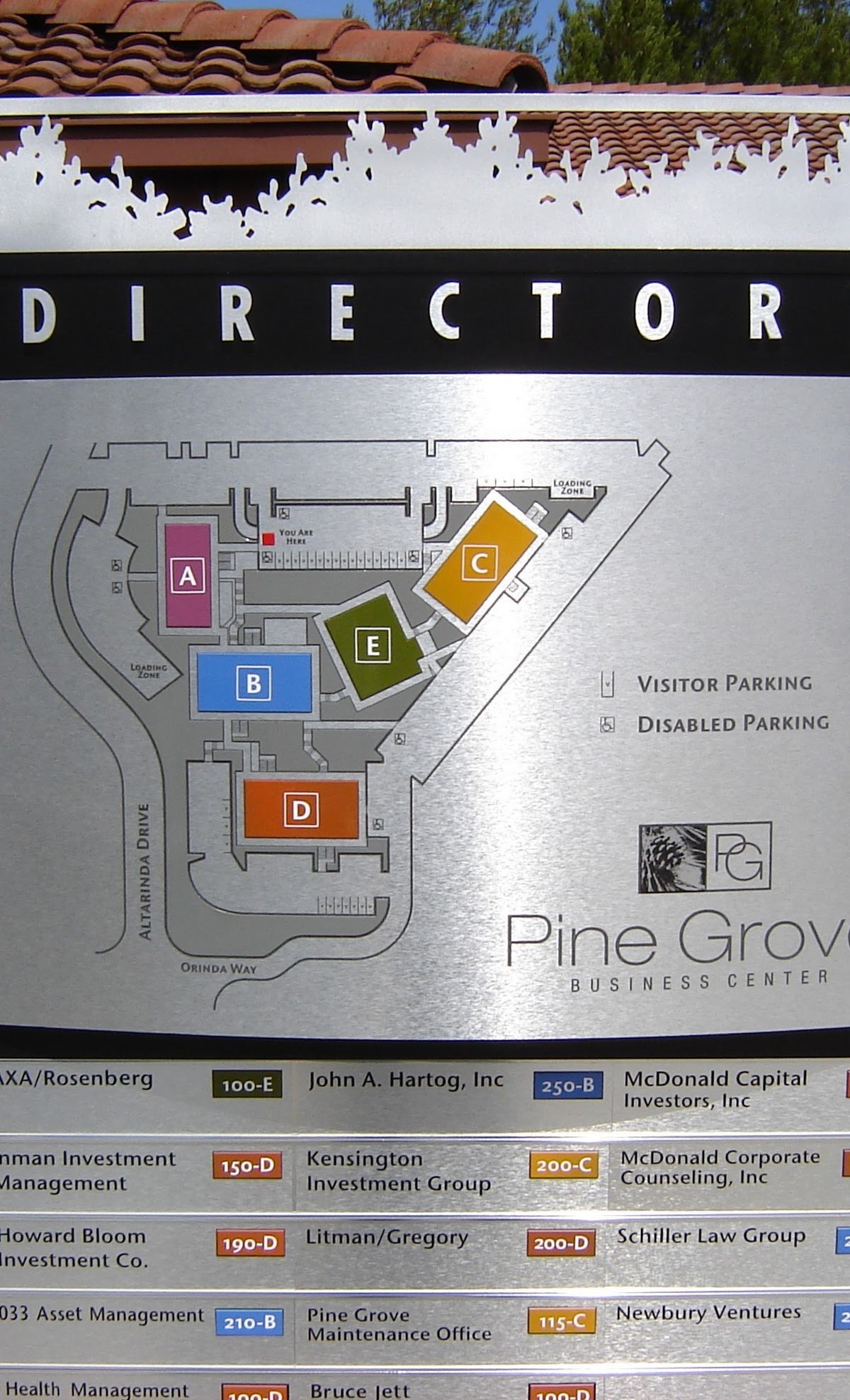 Business center directory signage