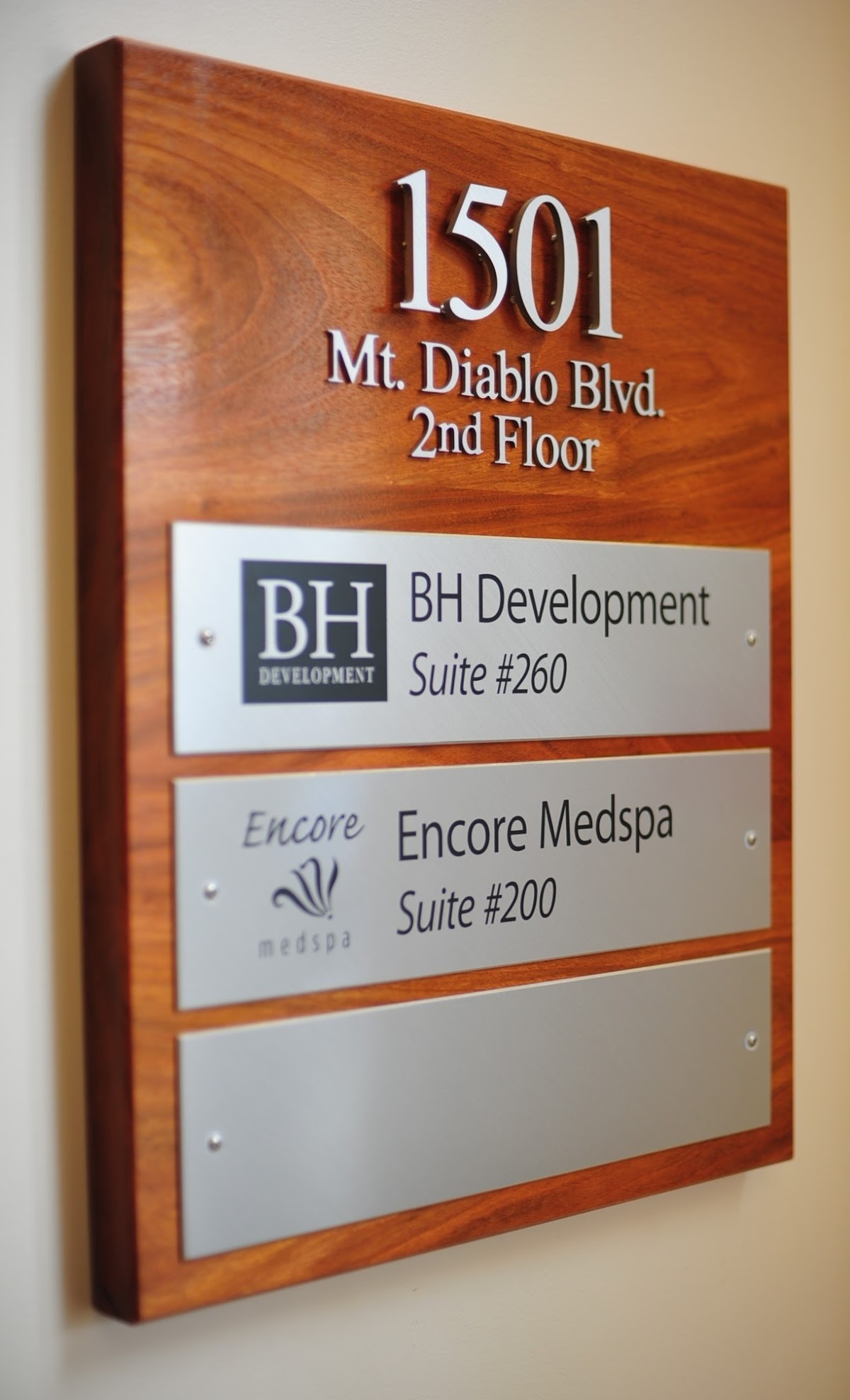 Custom interior wood and metal signage